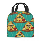 All Seeing Eye Pizza Slice Cooler Bag Zipper Thermal Lunch Box Tote