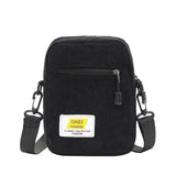 Corduroy Shoulder Bag Zipper Messenger Multi-layer Crossbody Bag
