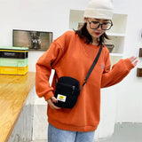 Corduroy Zipper Messenger Bag Street Shoulder Bag