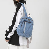 Denim Daypack School Bag for Women Girls