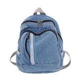 Denim Daypack Double Shoulder School Bag Jean Backpack for Girls