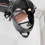 Waterproof PU Leather Backpack Rivet Studded Satchel School Bag