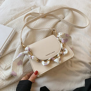 All-match Mini Bag Female Messenger Silk Scarf Chain Portable Small Square Bag
