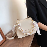 All-match Mini Bag Female Messenger Silk Scarf Chain Portable Small Square Bag