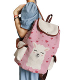 Alpaca Cactus Printed Drawstring Backpack Eco Reusable School Bag