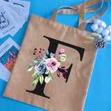 Alphabet Print Shopping Bag Canvas Bags Large Capacity College Handbag
