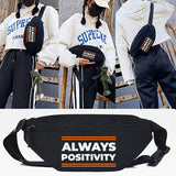 Letter Print Waist Bag Large Capacity Crossbody Bag Unisex Belt Bag