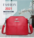 Aman Dream 3 Layers Pu Leather Shoulder Crossbody Bags for Women