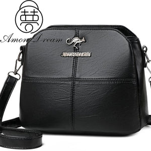 Aman Dream 3 Layers Pu Leather Shoulder Crossbody Bags for Women