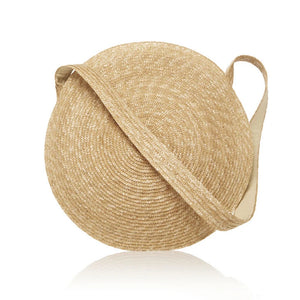 Summer Round Straw Bag for Women Large Drawstring Beach Bags Vintage Handbags