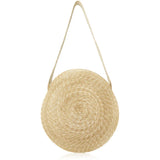 Summer Round Straw Bag for Women Large Drawstring Beach Bags Vintage Handbags