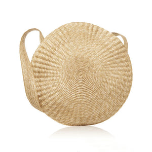 Summer Round Straw Bag for Women Large Drawstring Beach Bags Vintage Handbags