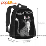 Cat Sunglasses Backpack Large Bookbag Shoe Bag