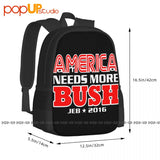 Jeb Bush Backpack Large Capacity Travel Schoolbag Sports Bag