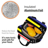 USA Thin Lines Flag Cooler Bag Zipper Thermal Lunch Box Tote Food Bag