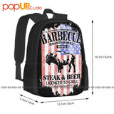 American Bbq Steak & Beer Licenced To Grill Backpack