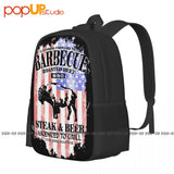 American Bbq Steak & Beer Licenced To Grill Backpack