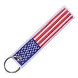 American Flag Embroidered Keychain Halloween Christmas Multicolor Key Tag