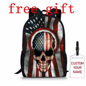 American Flag Skull Backpack Bag for Men Horrifying Style
