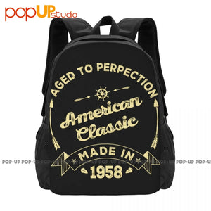 1958 American School Style Backpack Large Capacity Sports Clothes Backpack