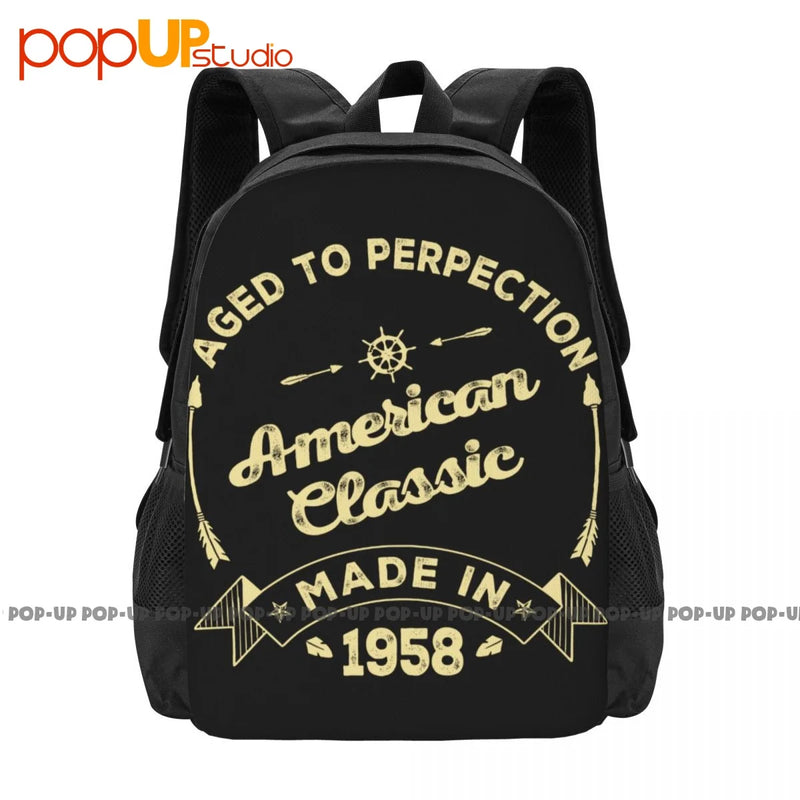 1958 American School Style Backpack Large Capacity Sports Clothes Backpack
