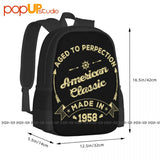 1958 American School Style Backpack Large Capacity Sports Clothes Backpack