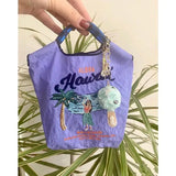Hawaiian Vacation Embroidered Mini Bag Cartoon Tote Eco-Friendly Nylon Pouch