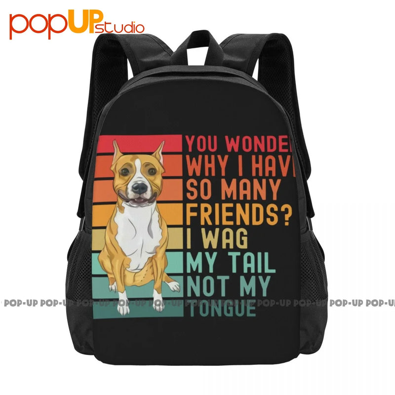 Am. Staffordshire Terrier Dog Lover Backpack Large Capacity Bookbag