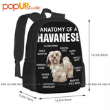 Havanese Dog Dad Backpack - Large Capacity Eco-Friendly Bag