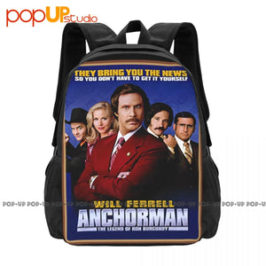 Anchorman Movie Poster Backpack Large Capacity Print Foldable Shopping Bag