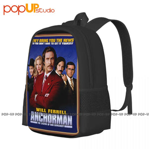 Anchorman Movie Poster Backpack Large Capacity Print Foldable Shopping Bag