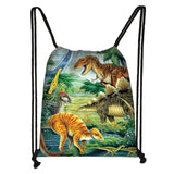 Ancient Animal Dinosaur Backpack Canvas Drawstring Bag