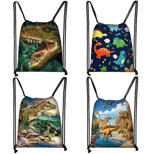 Ancient Animal Dinosaur Backpack Canvas Drawstring Bag