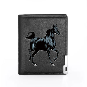 Horse Leather Wallet Slim Credit Card Holders Money Bag