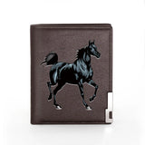 Horse Leather Wallet Slim Credit Card Holders Money Bag