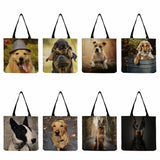 Dog Printed Handbag Eco Friendly Women Shoulder Bag