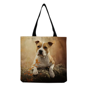 Dog Printed Handbag Eco Friendly Women Shoulder Bag