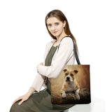 Dog Printed Handbag Eco Friendly Women Shoulder Bag