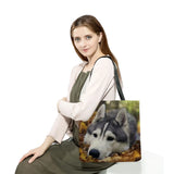Dog Printed Women Shoulder Bag Eco-Friendly Storage Handbag