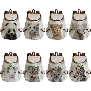 Animal Floral Panda Koala Elephant Print Backpack Women Girls Bookbag