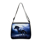 Horse Print Shoulder Bag Women Canvas Messenger Bag Retro Clutch