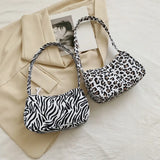 Animal Pattern Print Canvas Shoulder Underarm Bag Ladies Small Purse Handbags