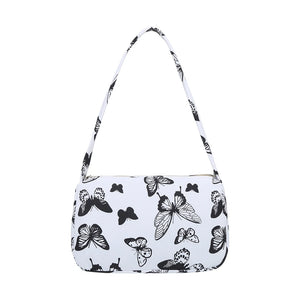 Animal Pattern Print Canvas Shoulder Underarm Bag Women Small Purse Handbags