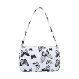 Animal Pattern Print Canvas Shoulder Underarm Bag Women Small Purse Handbags