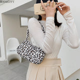 Animal Pattern Print Canvas Shoulder Underarm Bag Vintage Small Purse Handbags