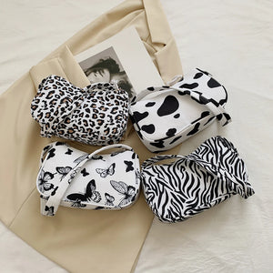 Animal Pattern Print Shoulder Bag Vintage Ladies Small Purse