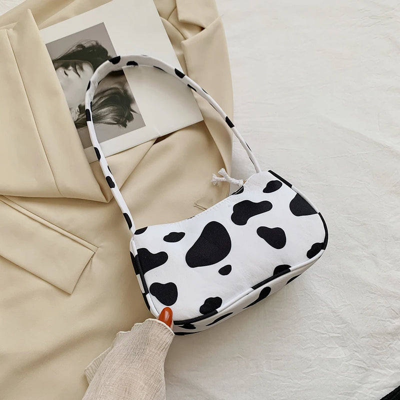 Animal Pattern Print Canvas Shoulder Bag
