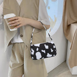 Animal Pattern Print Canvas Shoulder Underarm Bag Women Small Purse Handbags