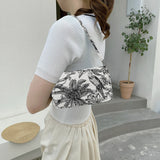 Animal Pattern Print Canvas Shoulder Underarm Bag Women Small Purse Handbags