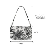 Animal Pattern Print Canvas Shoulder Underarm Bag Women Small Purse Handbags